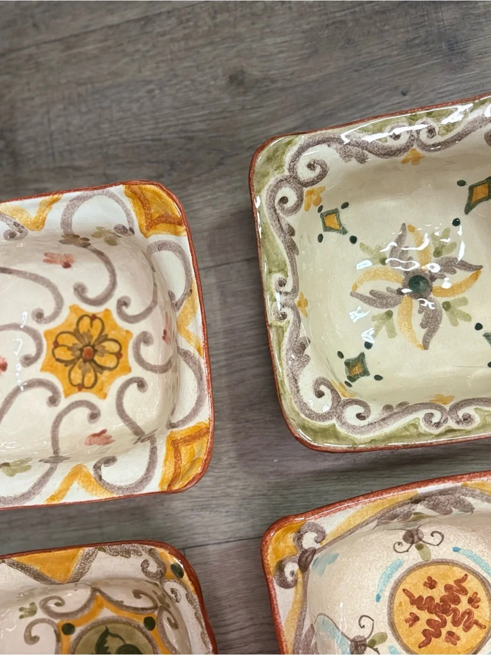 Arte Italica Square Dinner Plates & Bowls Set of 8 perfect condition